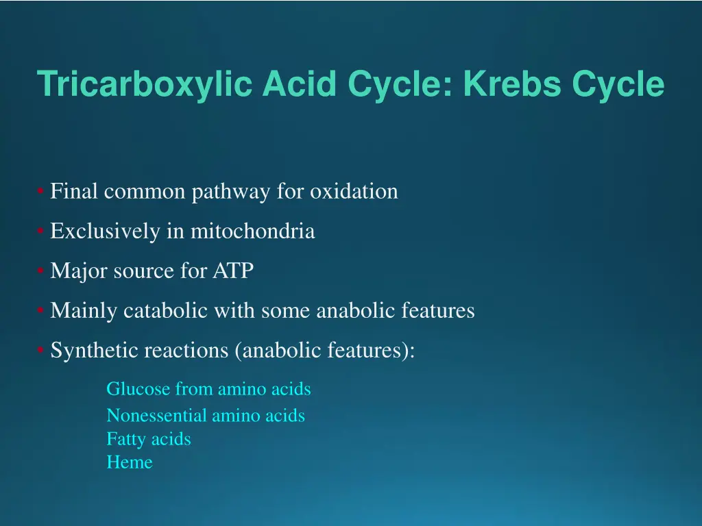 tricarboxylic acid cycle krebs cycle
