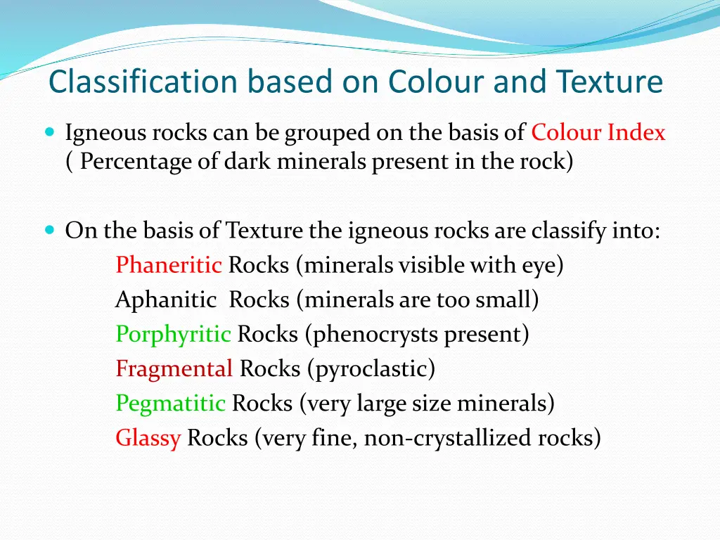 classification based on colour and texture