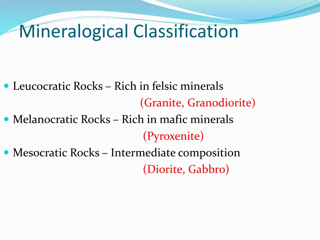 mineralogical classification