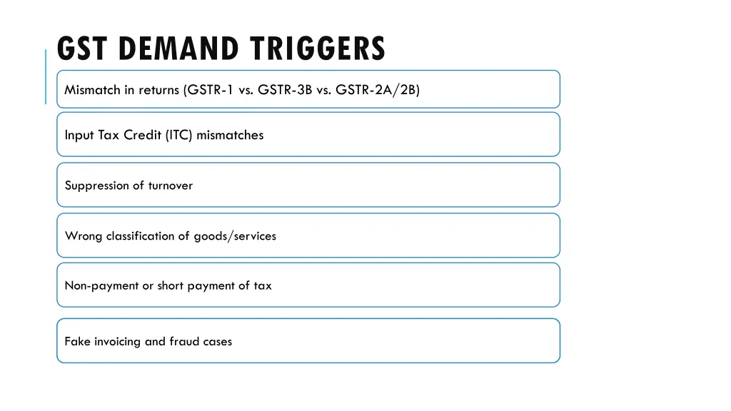 gst demand triggers