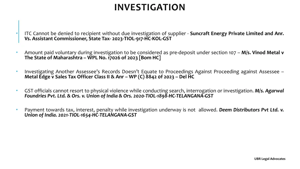 investigation