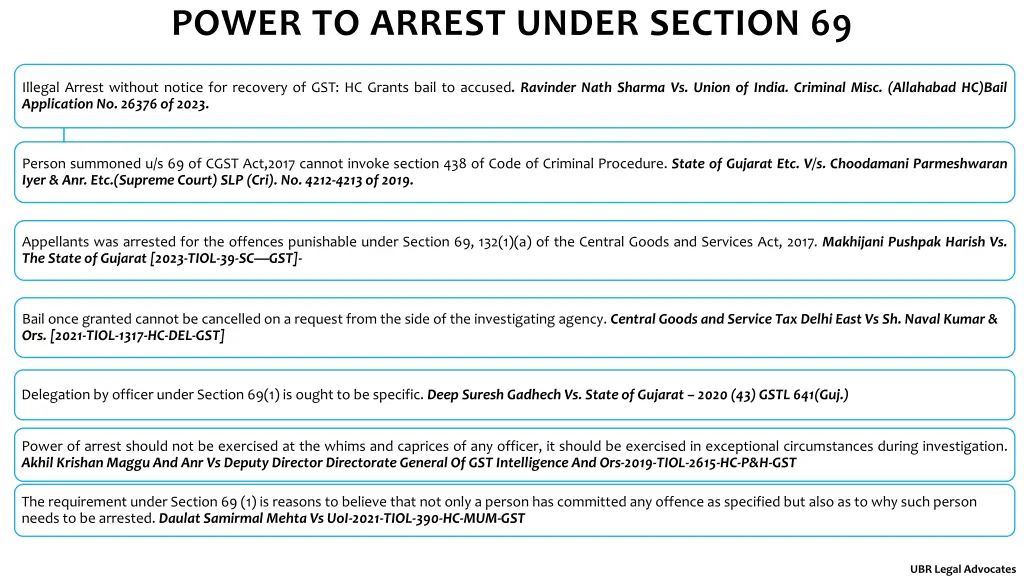 power to arrest under section 69