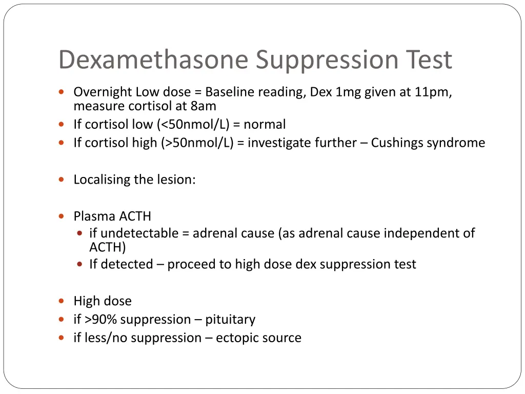 dexamethasone suppression test