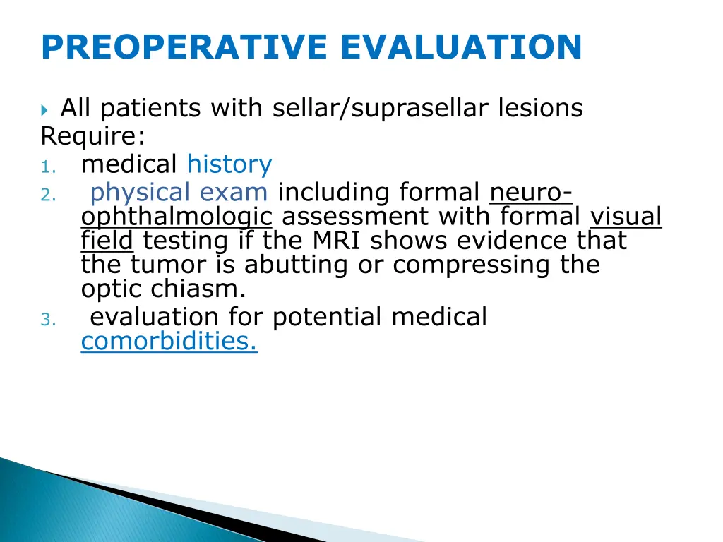 preoperative evaluation