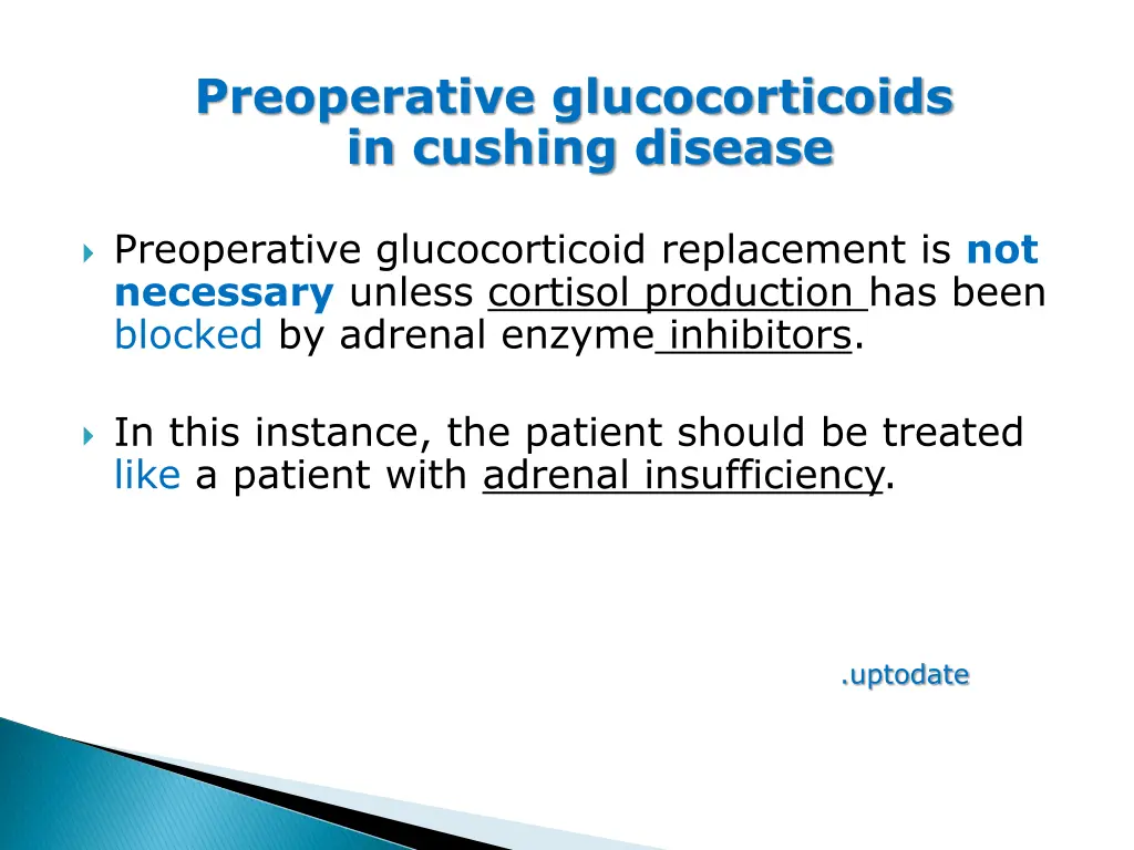preoperative glucocorticoids in cushing disease