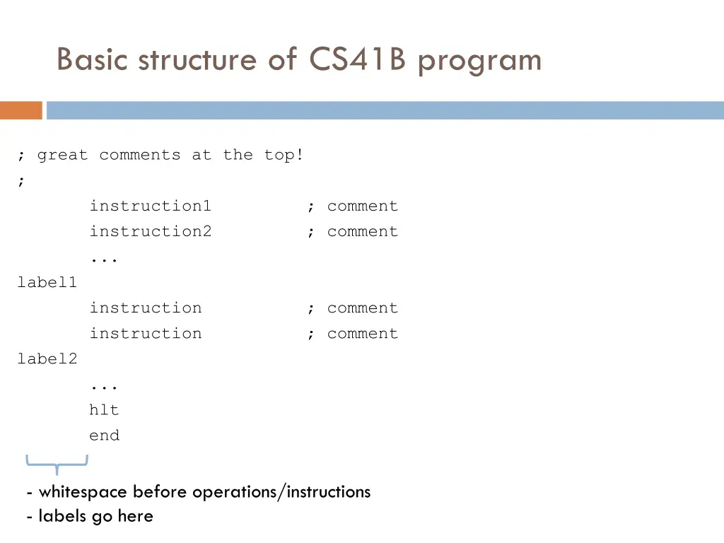 basic structure of cs41b program 1