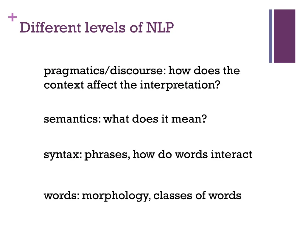 different levels of nlp