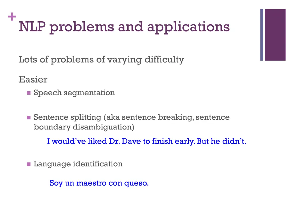 nlp problems and applications 3