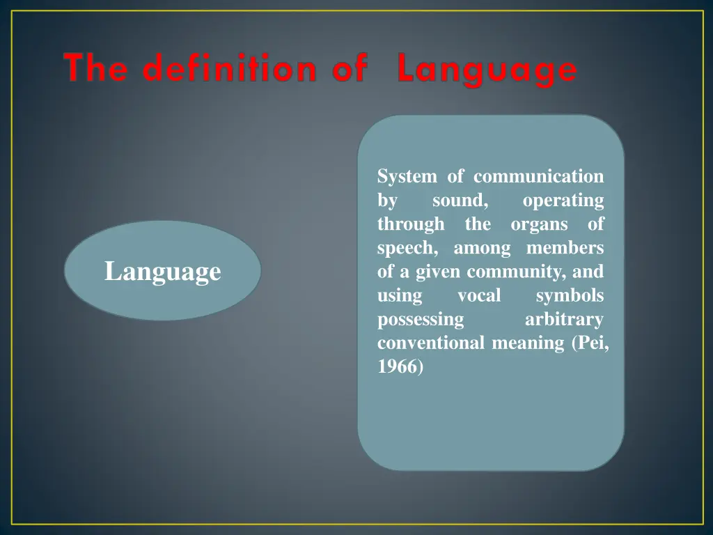 the definition of language