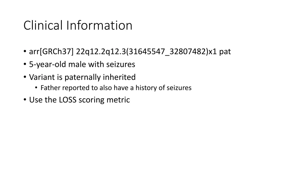 clinical information