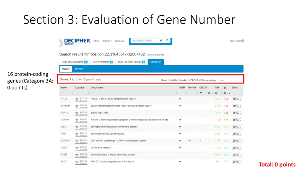 section 3 evaluation of gene number