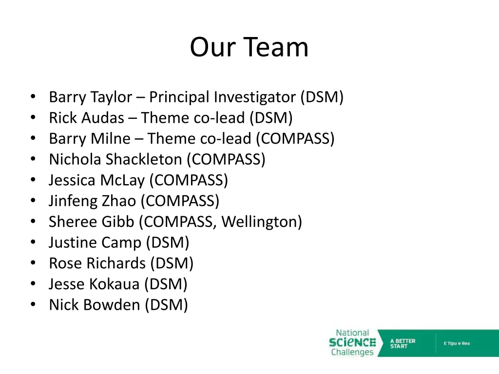 our team