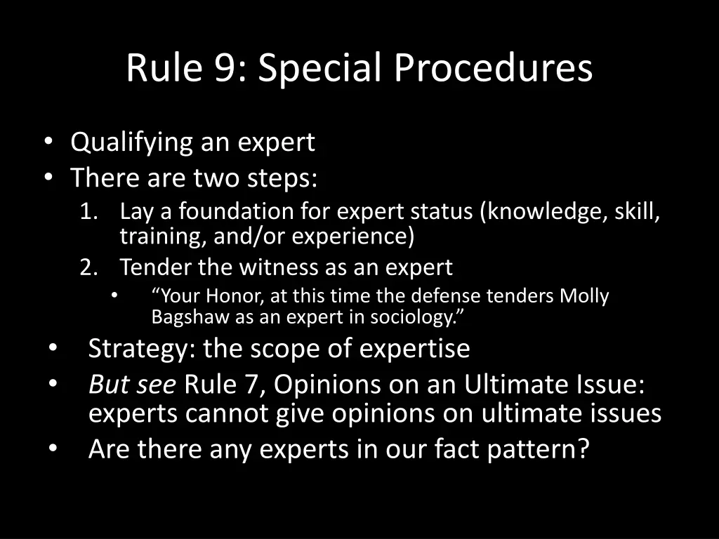 rule 9 special procedures 2