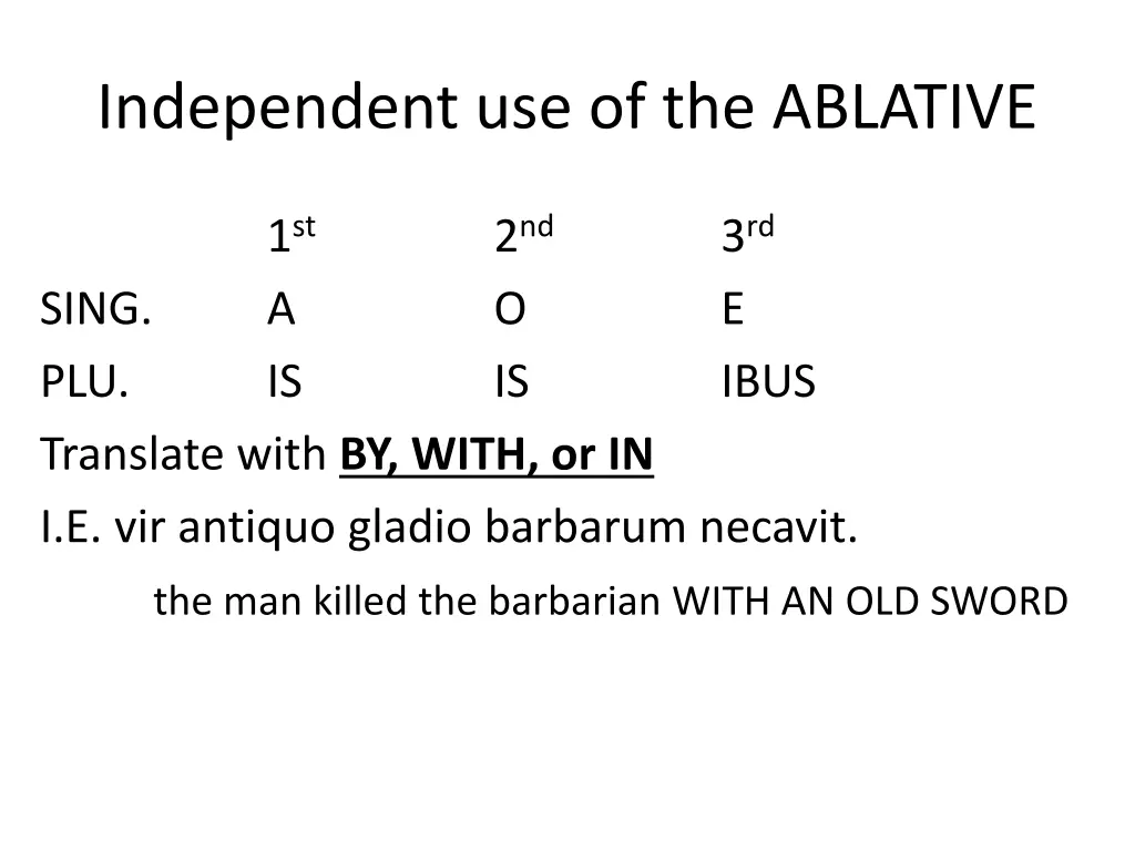 independent use of the ablative