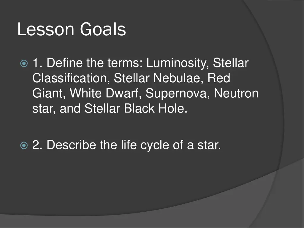 lesson goals