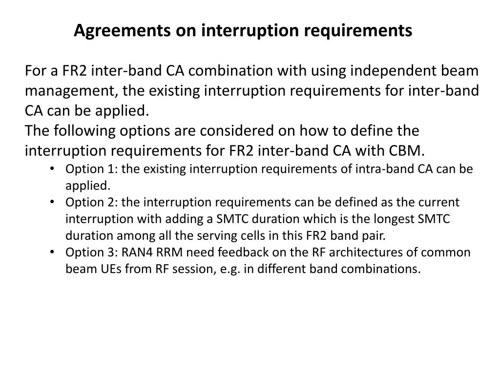agreements on interruption requirements