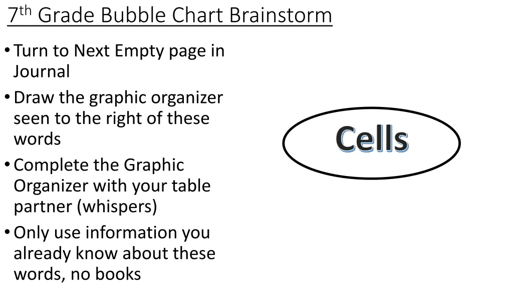 7 th grade bubble chart brainstorm