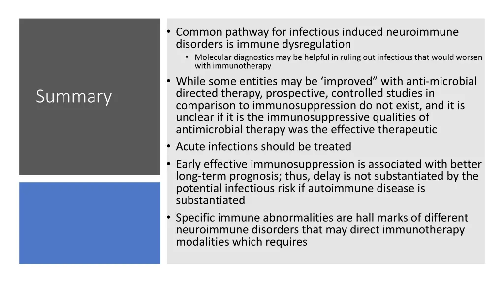 common pathway for infectious induced neuroimmune