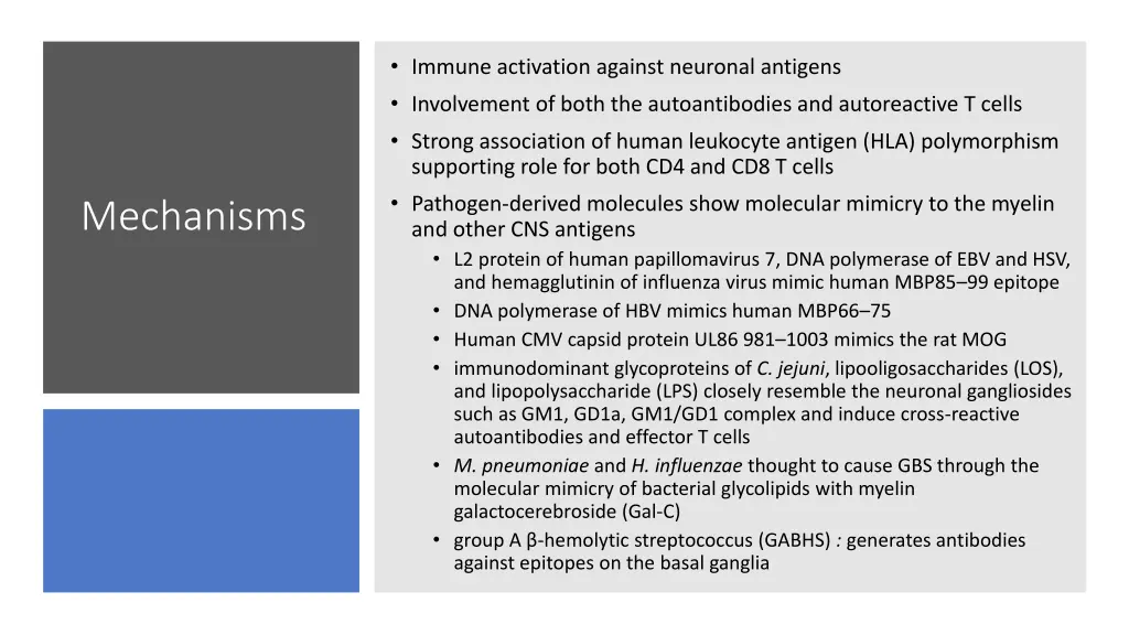 immune activation against neuronal antigens