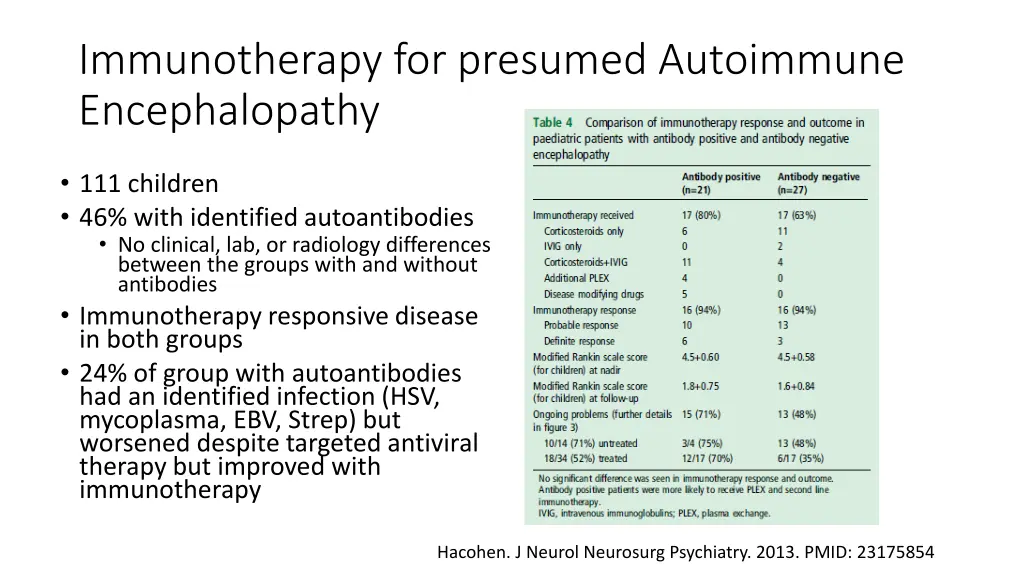 immunotherapy for presumed autoimmune