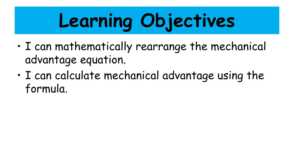 learning objectives