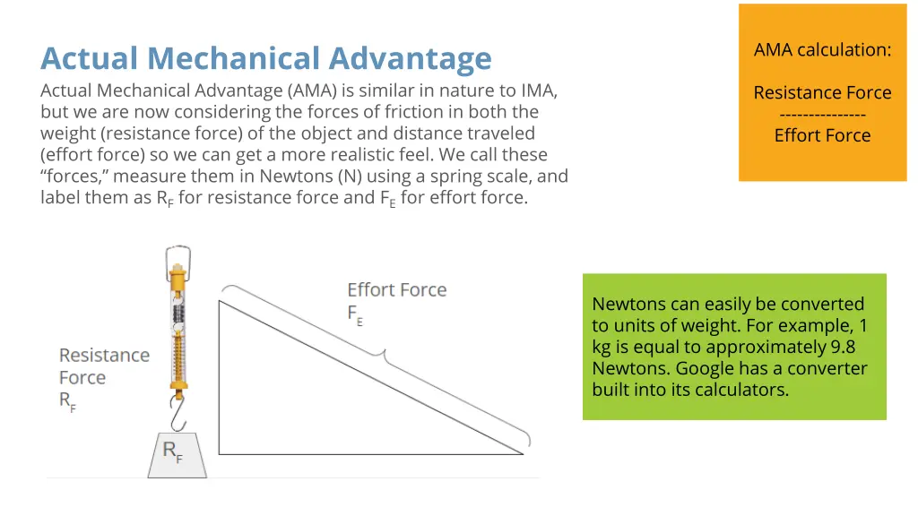 actual mechanical advantage actual mechanical