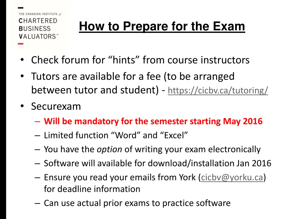 how to prepare for the exam 2