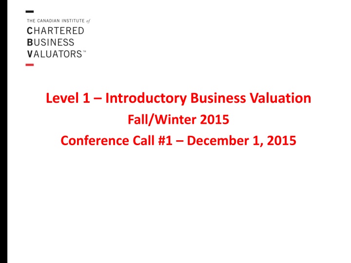 level 1 introductory business valuation fall