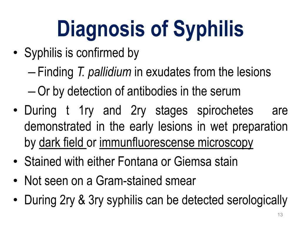 diagnosis of syphilis syphilis is confirmed