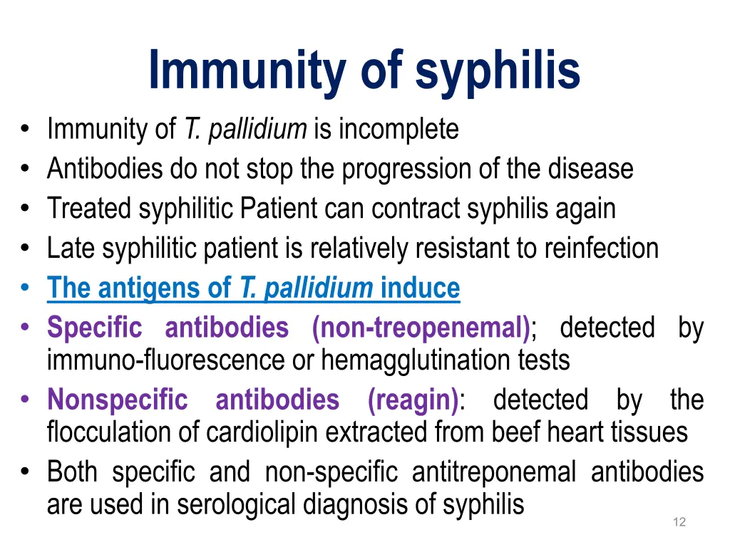 immunity of syphilis immunity of t pallidium