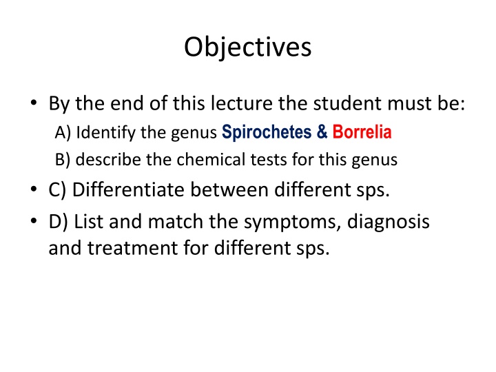 objectives