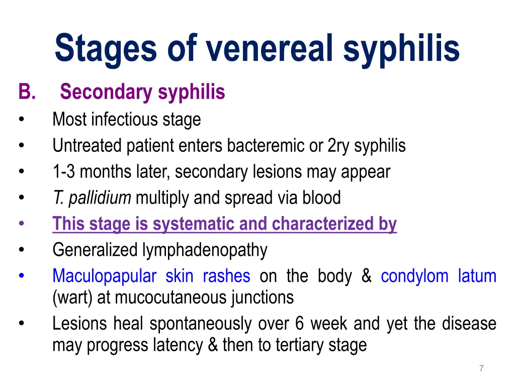 stages of venereal syphilis secondary syphilis