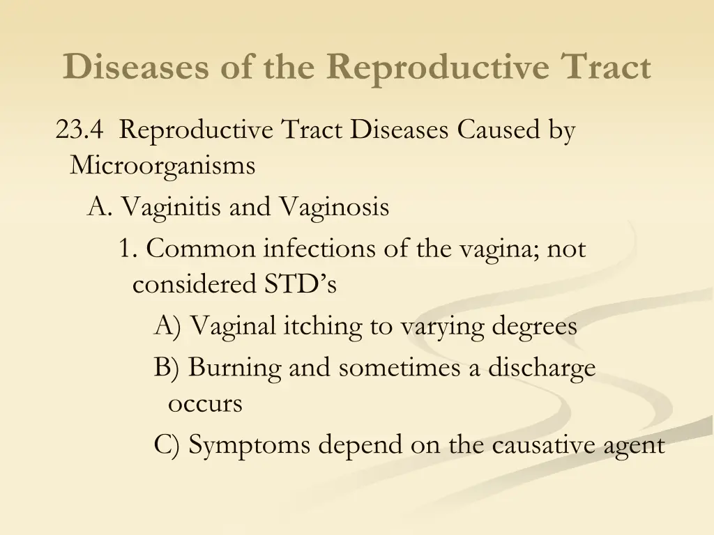 diseases of the reproductive tract