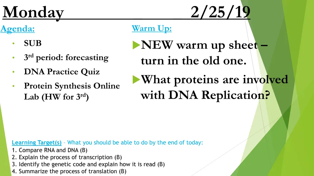 monday 2 25 19 agenda sub 3 rd period forecasting