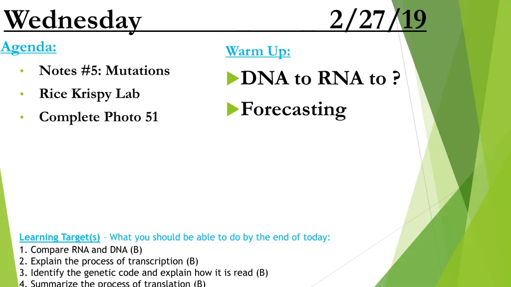 wednesday 2 27 19 agenda notes 5 mutations rice