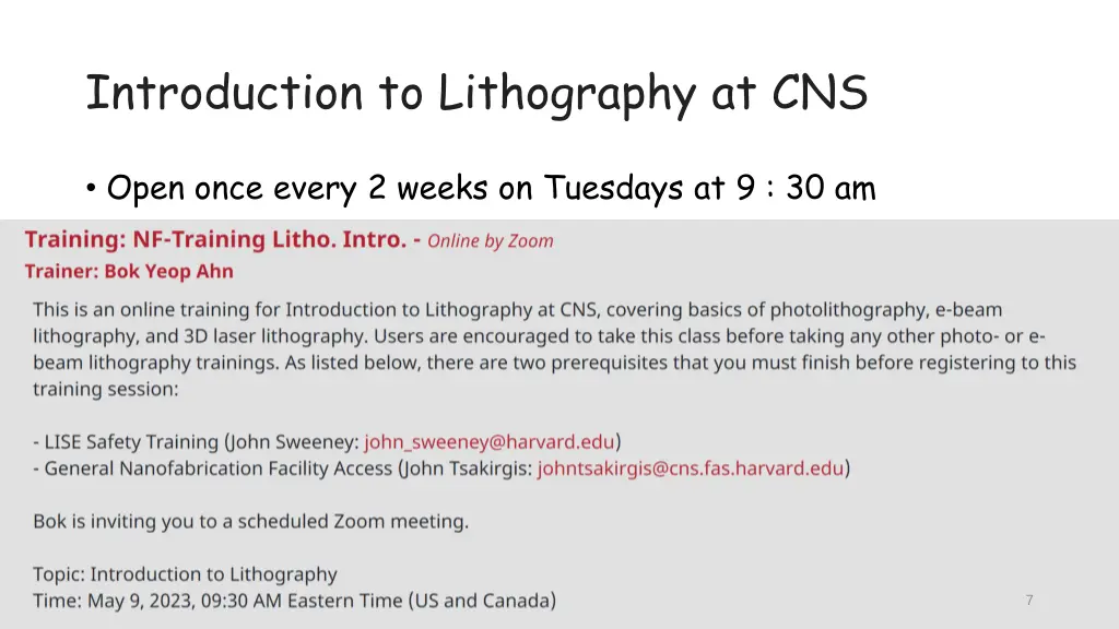 introduction to lithography at cns