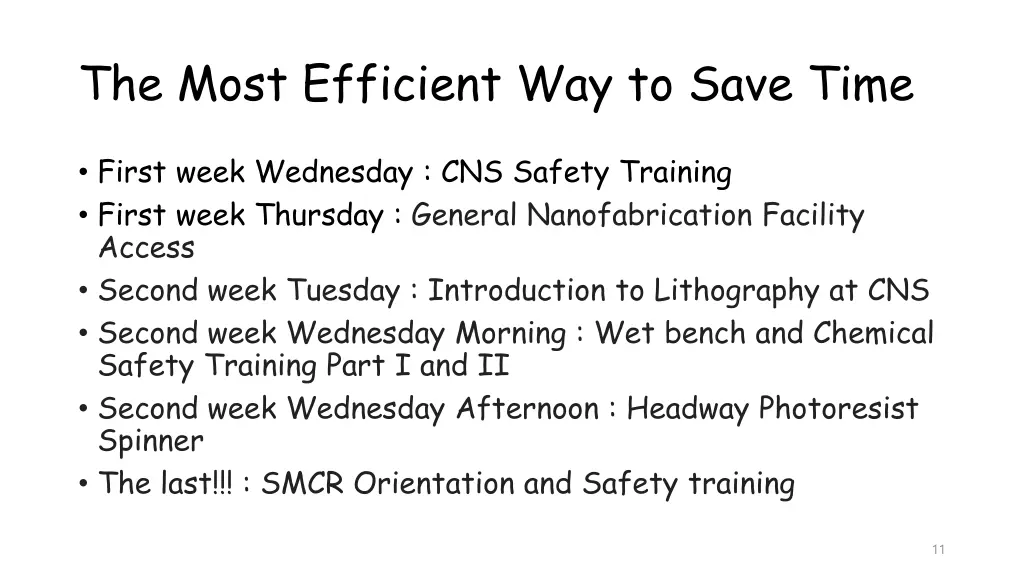 the most efficient way to save time