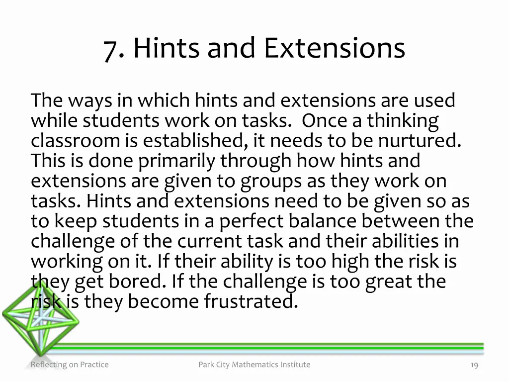 7 hints and extensions