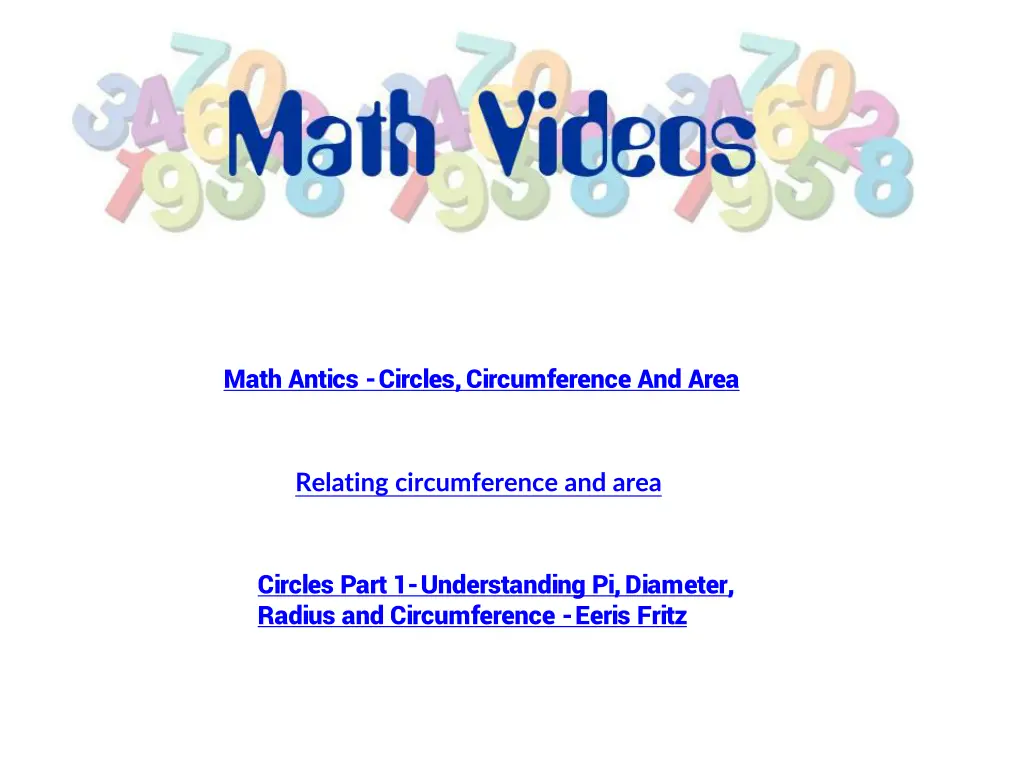 math antics circles circumference and area