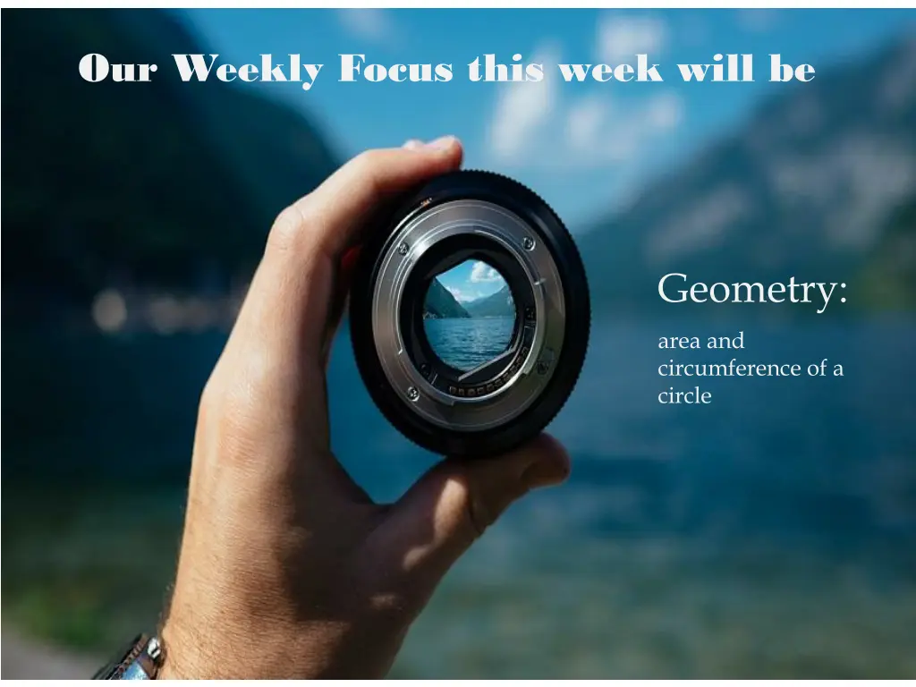 our weekly focus this week will be