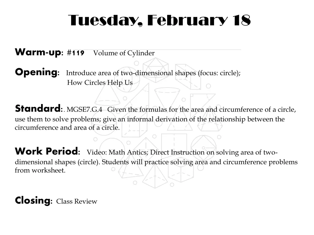tuesday february 18