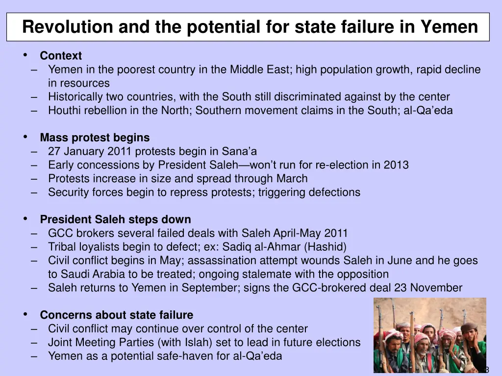 revolution and the potential for state failure