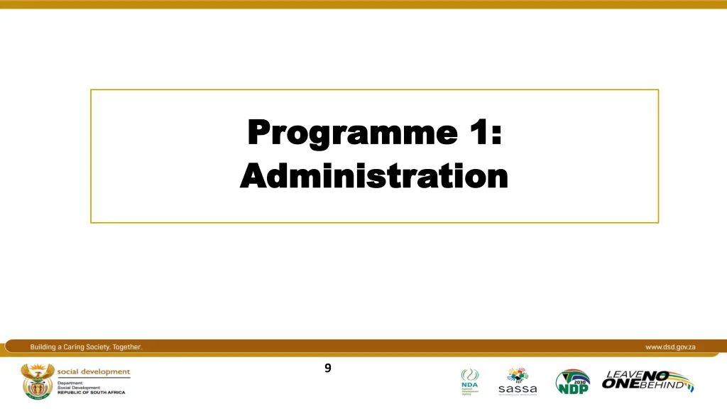 programme 1 programme 1 administration