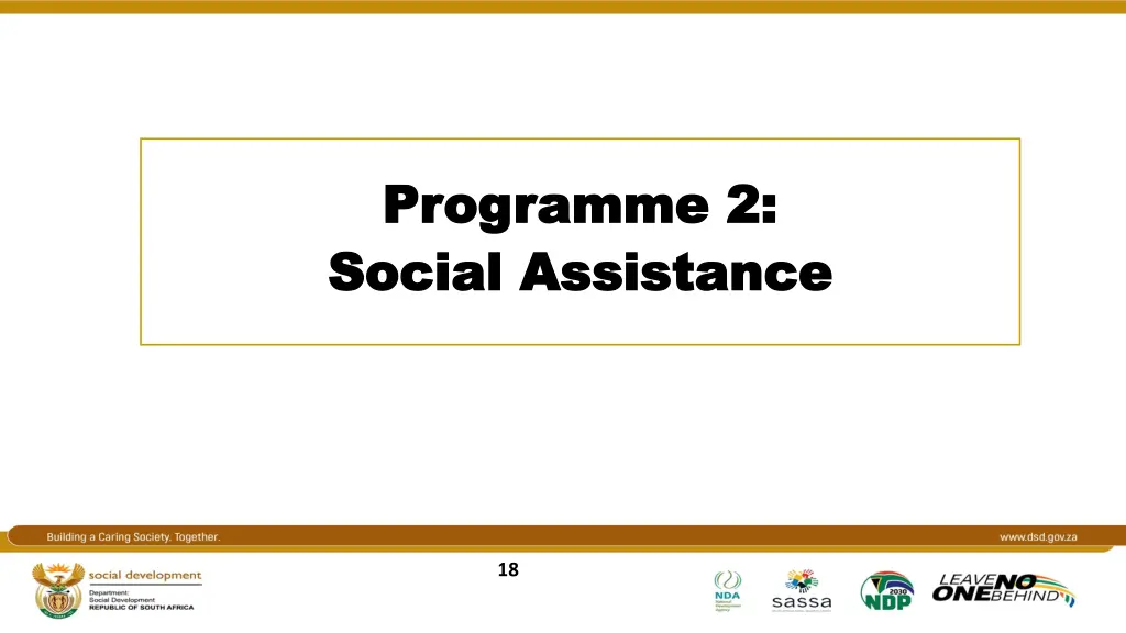 programme 2 programme 2 social assistance social