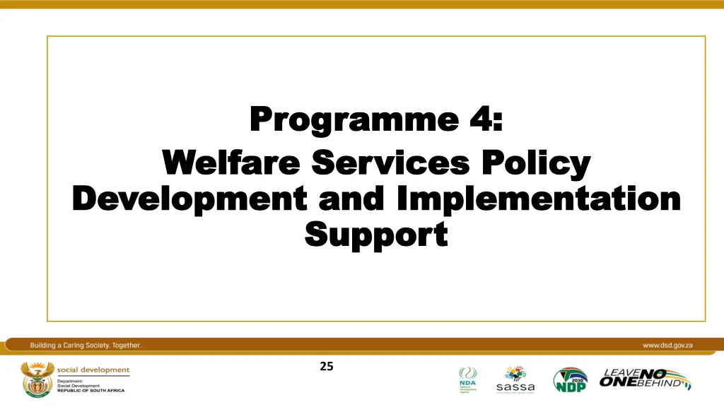 programme 4 programme 4 welfare services policy