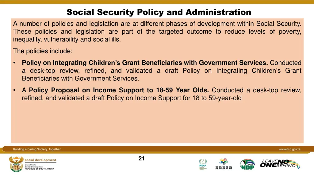 social security policy and administration