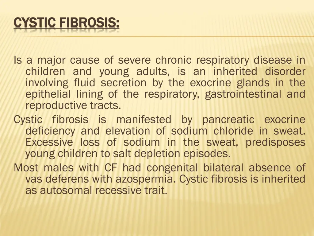 cystic fibrosis cystic fibrosis