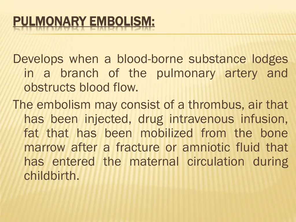 pulmonary embolism pulmonary embolism