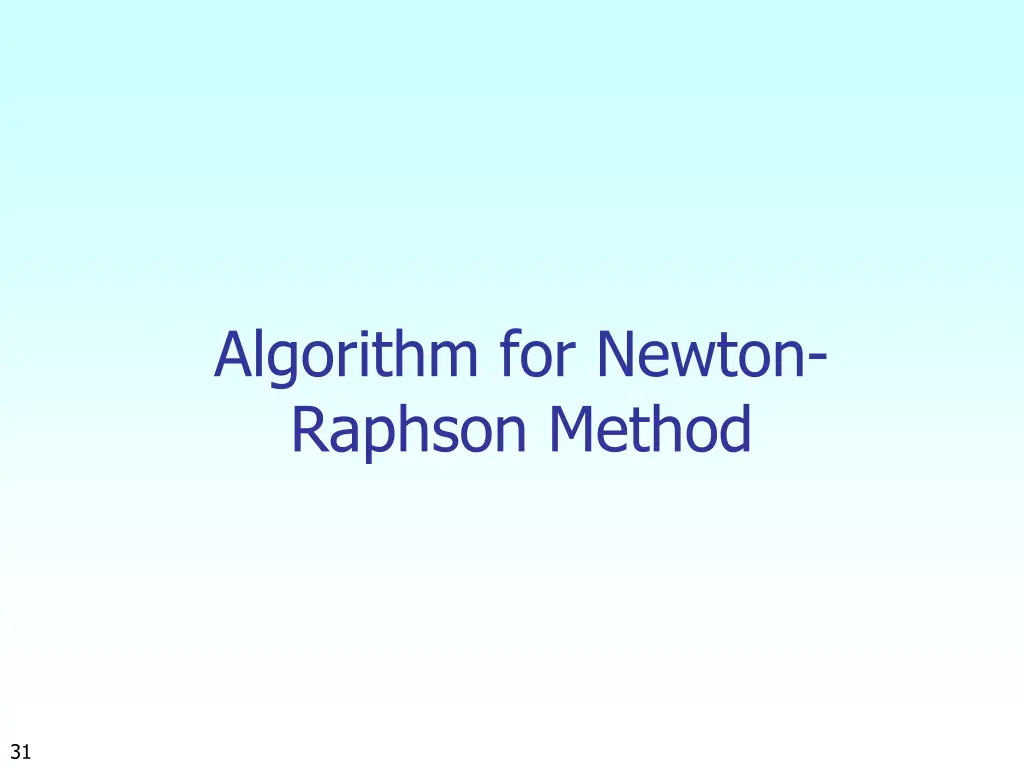 algorithm for newton raphson method