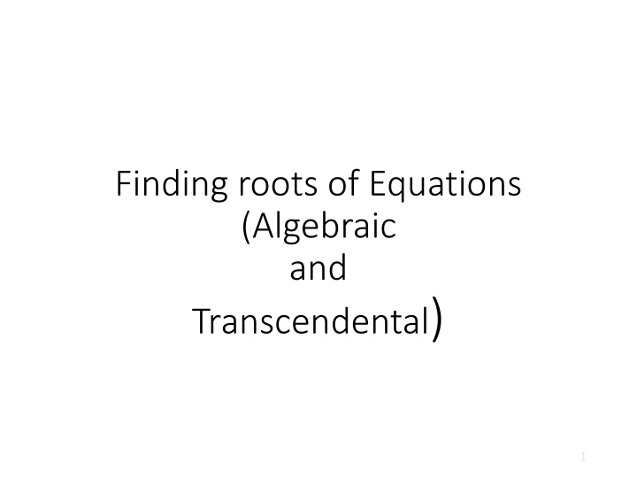 finding roots of equations algebraic